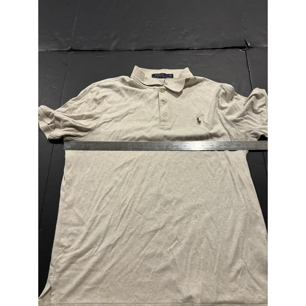 Polo Ralph Lauren Men's Classic Fit Soft Cotton Short-Sleeve Polo Shirt Beige LG